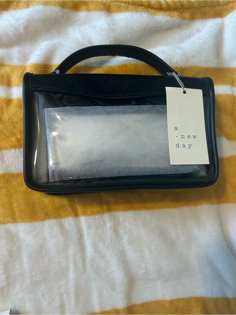 a new day Black Clear-Front Top Handle Cosmetic Pouch